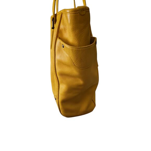 Coach F34039 Mickie Large Yellow Pebbled Grain Leather Shoulder Tote - Picture 6 of 14